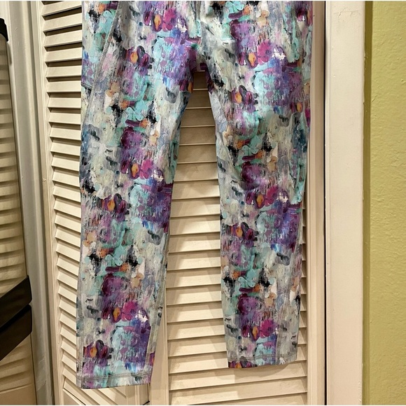 RBX Brush Stroke Paint Splatter Print Watercolor Colorful Leggings Sz S P SP - Picture 8 of 16